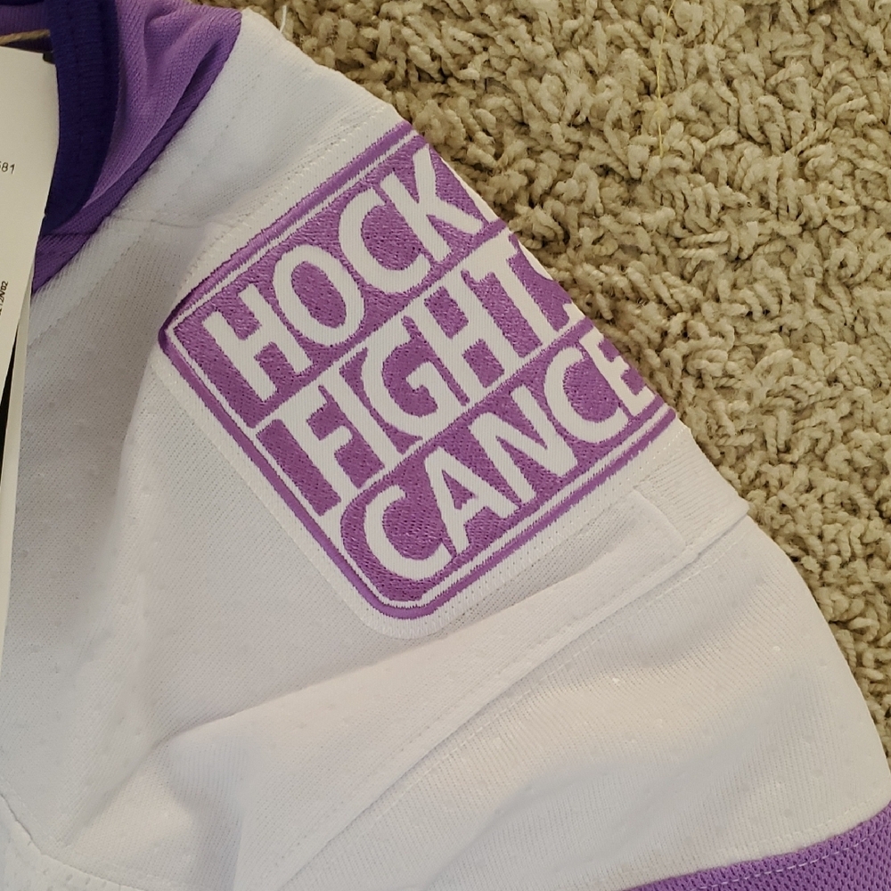 Adidas Men's Purple and White San Jose Sharks Jersey. - Picture 3 of 8